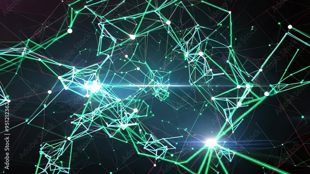 abstract graphic features luminous teal and white lines forming a dynamic 3D web against a dark background, symbolizing digital networks and connectivity. Ideal for tech themes abstract graphic features luminous teal and white lines forming a dynamic 3D web against a dark background, symbolizing digital networks and connectivity. Ideal for tech themes