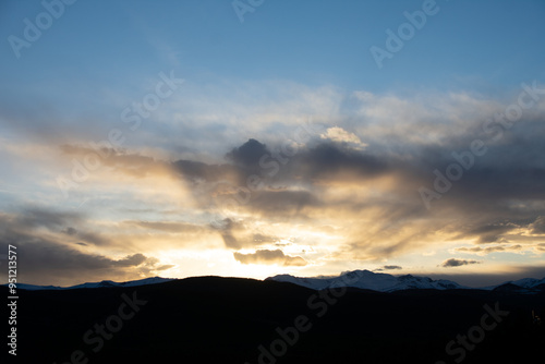 Last light over the rocky mountains