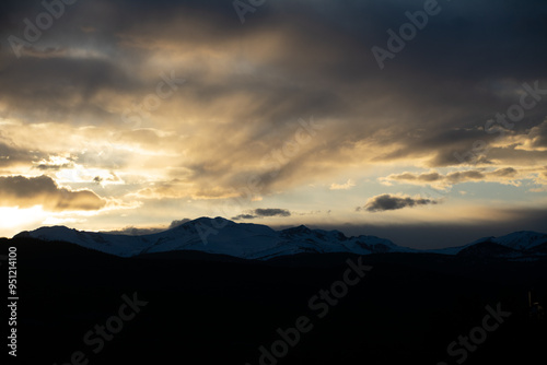 Last light over the rocky mountains