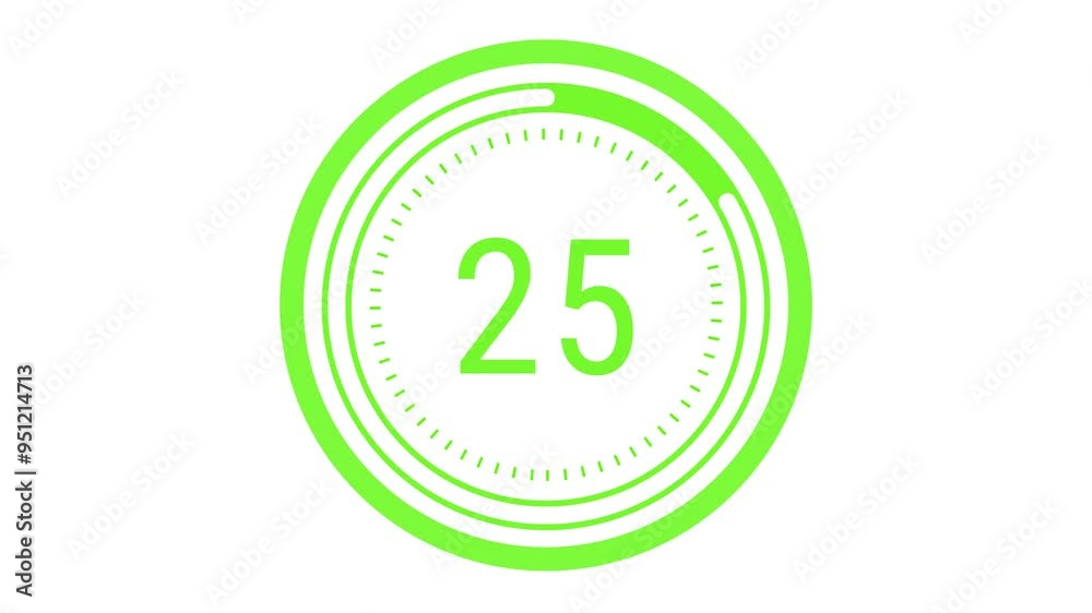 30-second vibrant lime green countdown with a rotating dashed inner ring, a pulsating outer circle, and a decreasing time gauge on a white background. 4K Motion Graphics. Fresh fruit and lime concept 30-second vibrant lime green countdown with a rotating dashed inner ring, a pulsating outer circle, and a decreasing time gauge on a white background. 4K Motion Graphics. Fresh fruit and lime concept