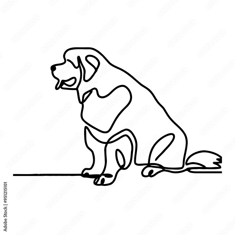 St Bernard Dog Line drawing St Bernard Dog Line drawing