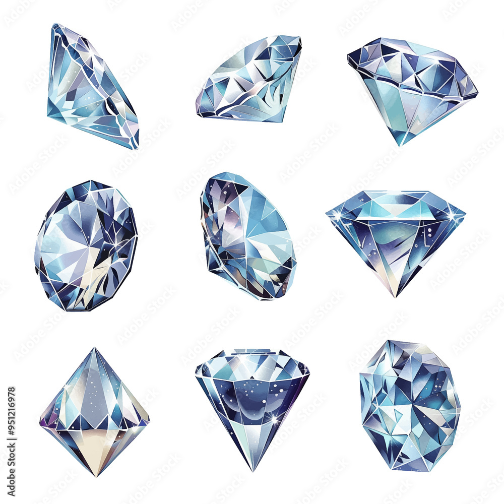PNG diamond element set, transparent background PNG diamond element set, transparent background