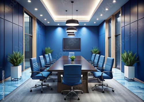 Blue calming corporate boardroom presentation template style contemporary minimalist professional modern business corporate annual report meeting