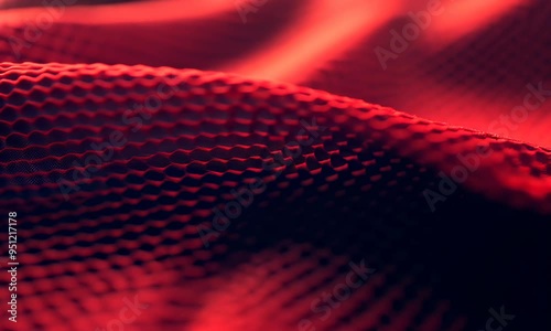 Macro texture of red mesh sports fabric