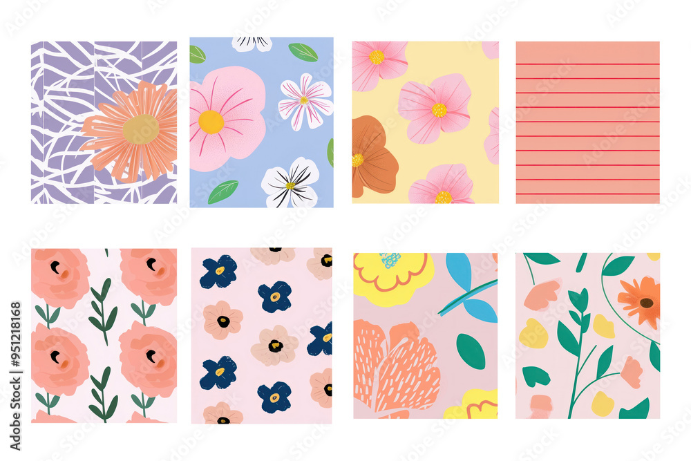 PNG Cute paper notes illustration, transparent background set