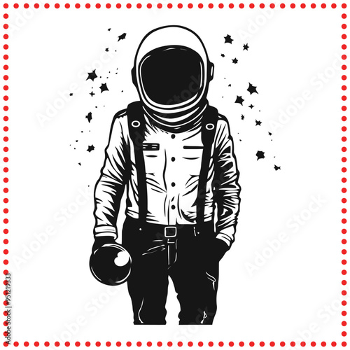 Stylized Astronaut Silhouette Vector   Ideal for Space and Cosmic Themed Designs