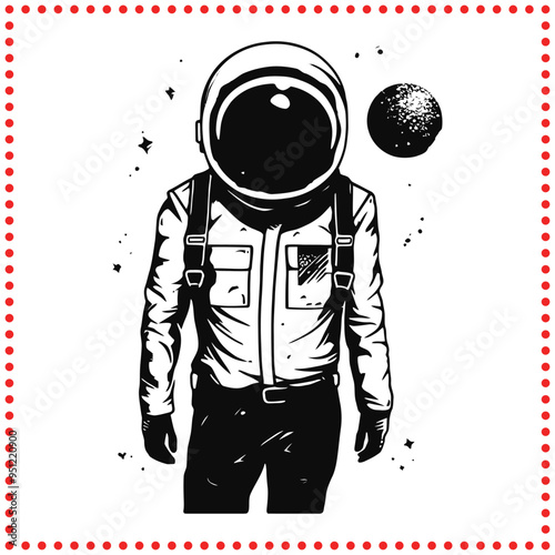 Astronaut in Space Silhouette   Iconic Design for Science Fiction and Space Enthusiasts