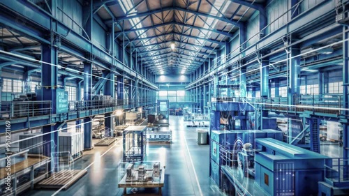Smart factory monitoring system manages operations in a manufacturing hall.