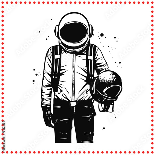 Cosmic Traveler Silhouette   Astronaut Vector for Futuristic and Sci Fi Designs