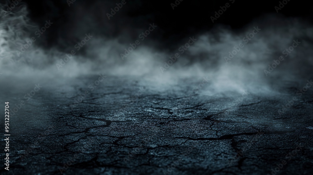 Moody dark background with smoky atmosphere over rough cracked asphalt, perfect for mysterious or dramatic themes in digital media or presentations. Background for Halloween. Moody dark background with smoky atmosphere over rough cracked asphalt, perfect for mysterious or dramatic themes in digital media or presentations. Background for Halloween.