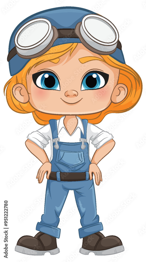 Confident Girl in Overalls Confident Girl in Overalls