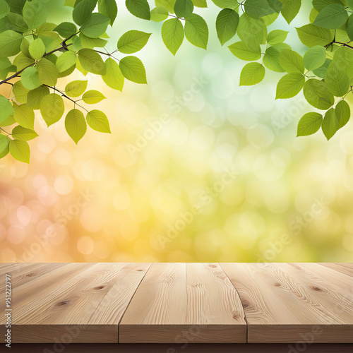 table and green grass with Generative ai	
