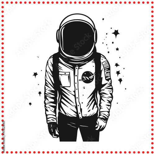 Stylized Astronaut Silhouette Vector   Perfect for Futuristic and Sci Fi Designs