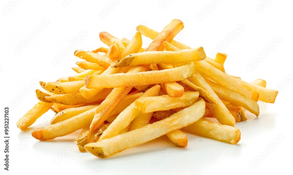 French fries on white background. French fries on white background.
