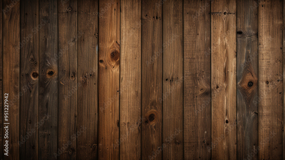 Naklejka premium Antiguo fondo de madera con textura oscura grunge, la superficie de la antigua textura de madera marrón, paneles de madera de teca de vista superior. 