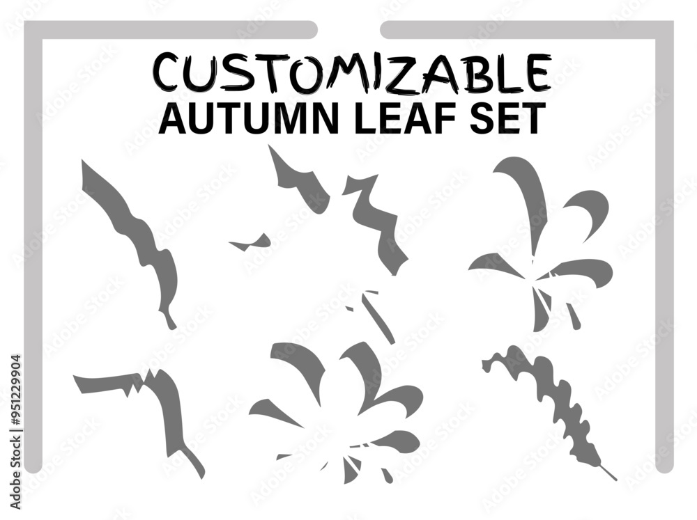 Obraz premium Autumn leaf customizable set with stylist design, unique aesthetics, and negative space