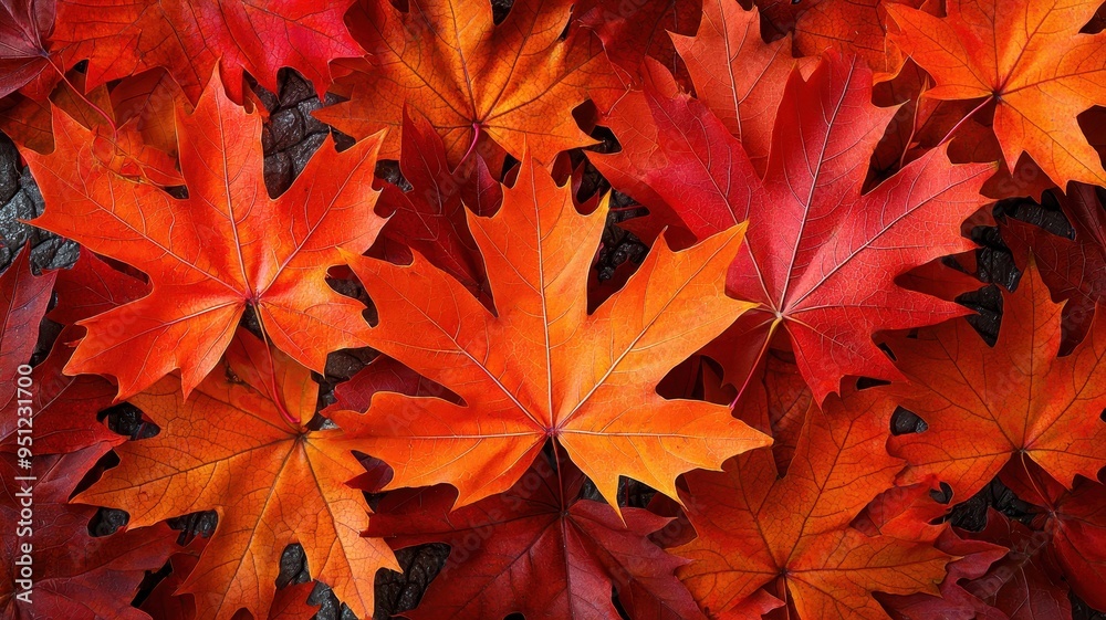 Vibrant autumn leaves in shades of orange and red create a stunning nature backdrop, perfect for seasonal design and decoration. Vibrant autumn leaves in shades of orange and red create a stunning nature backdrop, perfect for seasonal design and decoration.