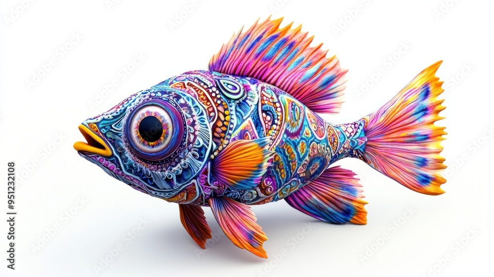 Colorful Fish with Intricate Design Colorful Fish with Intricate Design