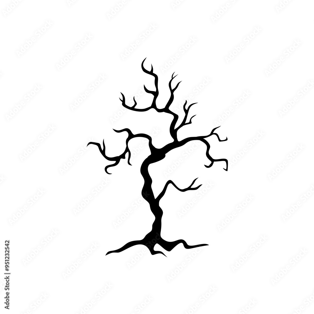 Obraz premium Halloween tree silhouette vector art