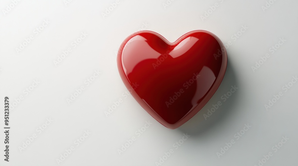 Red Heart on White Background Red Heart on White Background