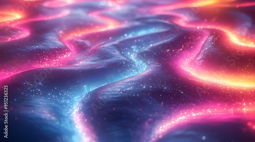 Swirly Neon Background with Dynamic Waves
