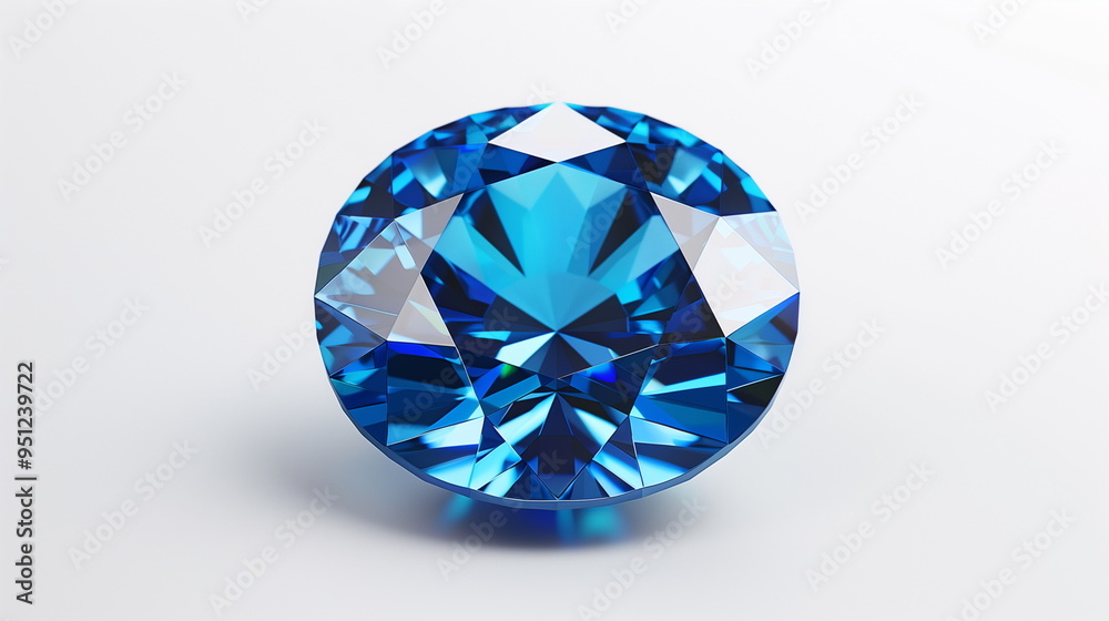 Blue diamond on white background. AI Generative. Blue diamond on white background. AI Generative.
