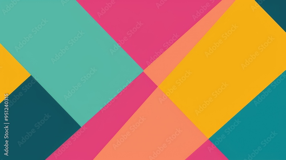 Colorful geometric background with triangles in pink, yellow, teal, orange and blue colors Colorful geometric background with triangles in pink, yellow, teal, orange and blue colors