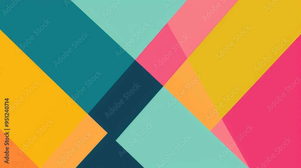 Colorful geometric background with triangles in pink, yellow, teal, orange and blue colors Colorful geometric background with triangles in pink, yellow, teal, orange and blue colors