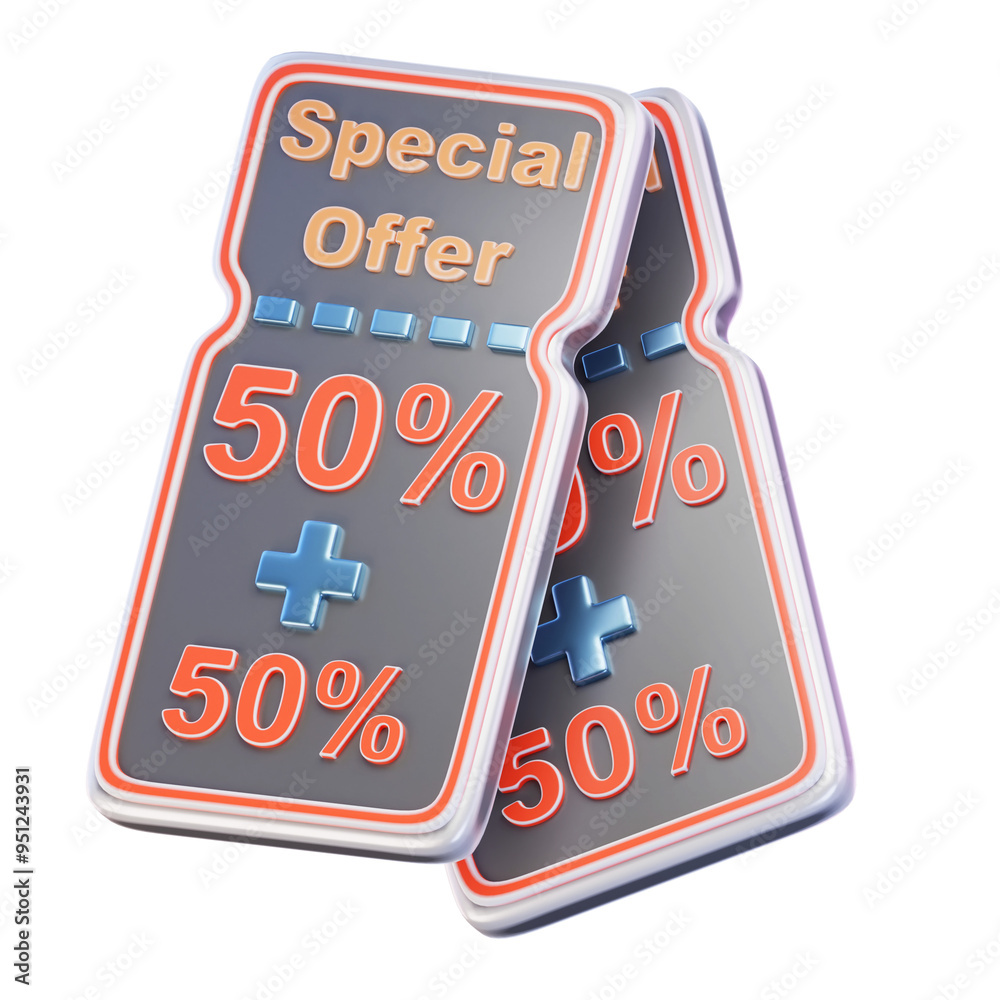 Naklejka premium coupon discount 3d render icon