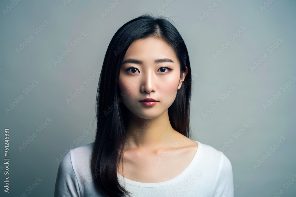 Minimalist clean face Asian woman Minimalist clean face Asian woman