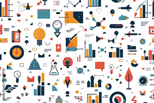 Seamless pattern of business plans and strategies