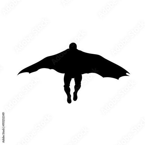 vector silhouette of a Wingsuit Flying