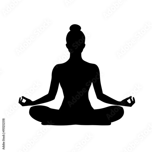 vector silhouette of a Yoga