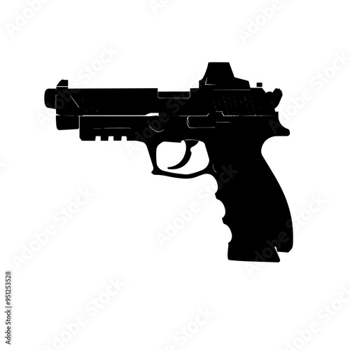 vector silhouette of a pro gun