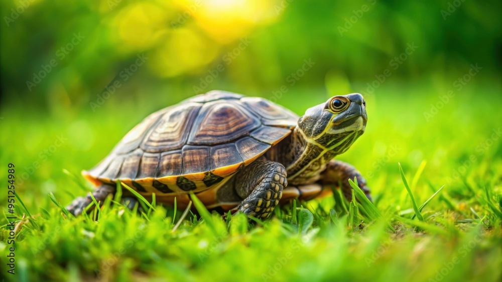 Turtle happily roaming on fresh green grass, Turtle, grass, nature, animal, wildlife, reptile, leisure, outdoor, peaceful Turtle happily roaming on fresh green grass, Turtle, grass, nature, animal, wildlife, reptile, leisure, outdoor, peaceful