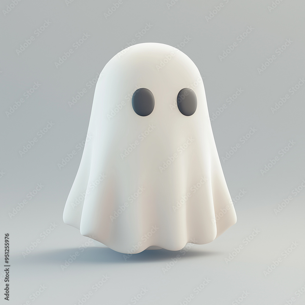 A cute ghost rendered in minimal style. A cute ghost rendered in minimal style.