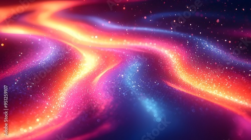 Swirly Neon Background with Dynamic Waves