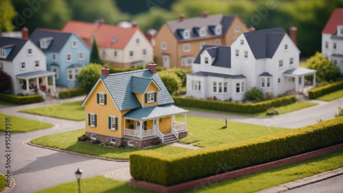 Tilt-Shift Miniature Effect on Charming House: Realistic Model Illusion