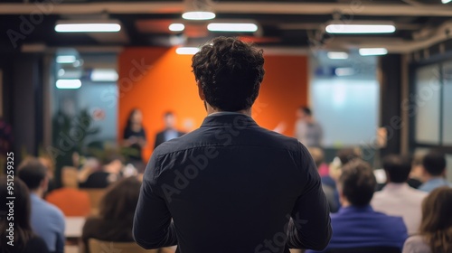 Audience Listening to Speaker at Business Conference