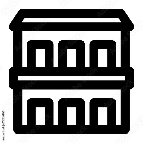 dormitory, dorm, hostel, house, building outline icon