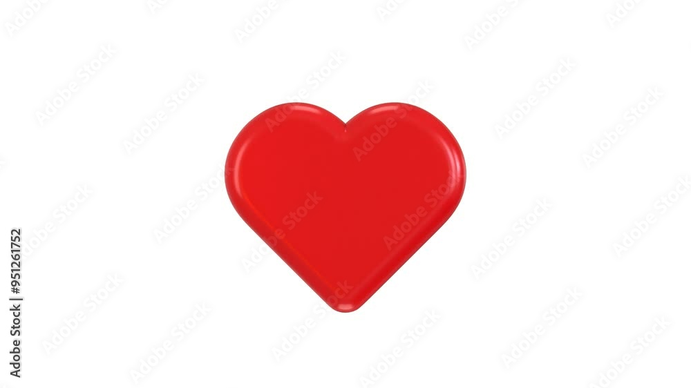 3D Red Heart Beating animation, Valentine's Day concept with Heartbeat Reading inside 3D Red Heart Beating animation, Valentine's Day concept with Heartbeat Reading inside