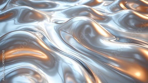 Wavy Metallic Background with Light Reflection