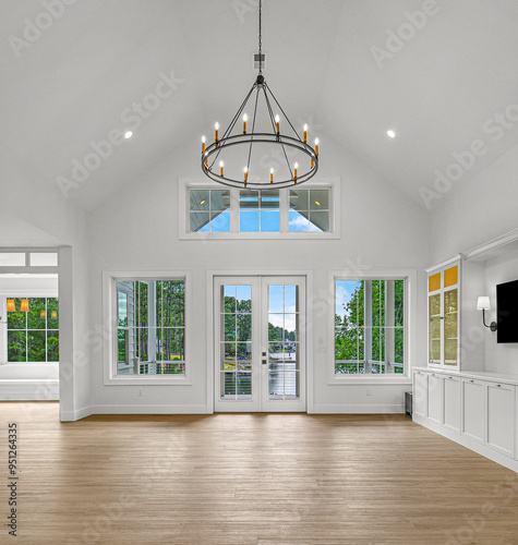 interior vaulted ceiling lake view