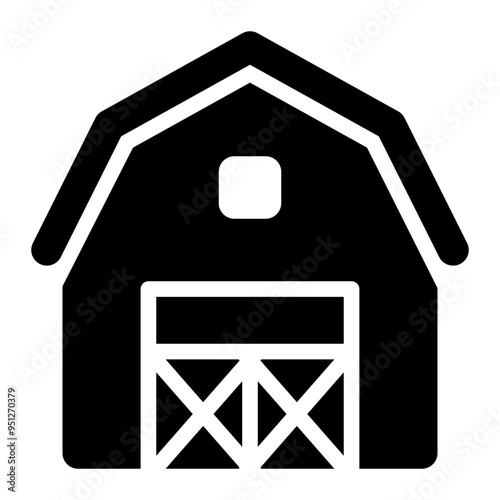 barn, shed, house, building solid or glyph icon