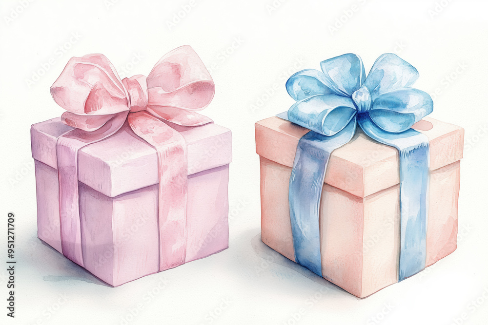 Obraz premium Delightful Parcels of Joy: A Celebration of Gift-Giving Elegance - Generative AI
