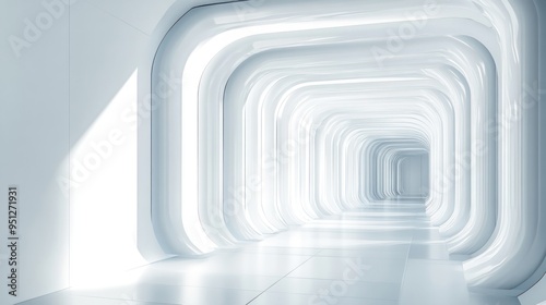 Abstract Technology Background. Minimal Architecture Design. White Industrial Wallpaper