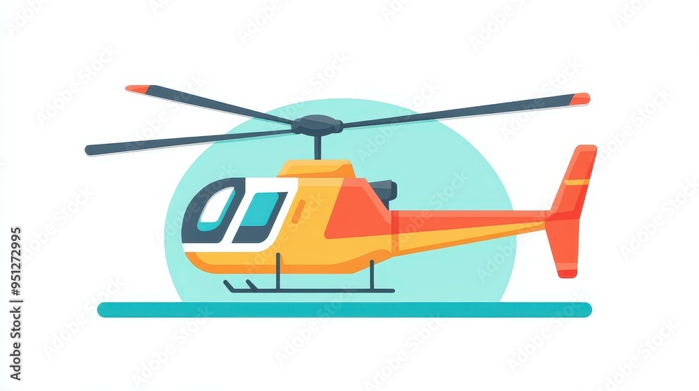 A sleek helicopter icon in a modern cartoon style, complete with vibrant textures and a playful design for easy recognition. A sleek helicopter icon in a modern cartoon style, complete with vibrant textures and a playful design for easy recognition.