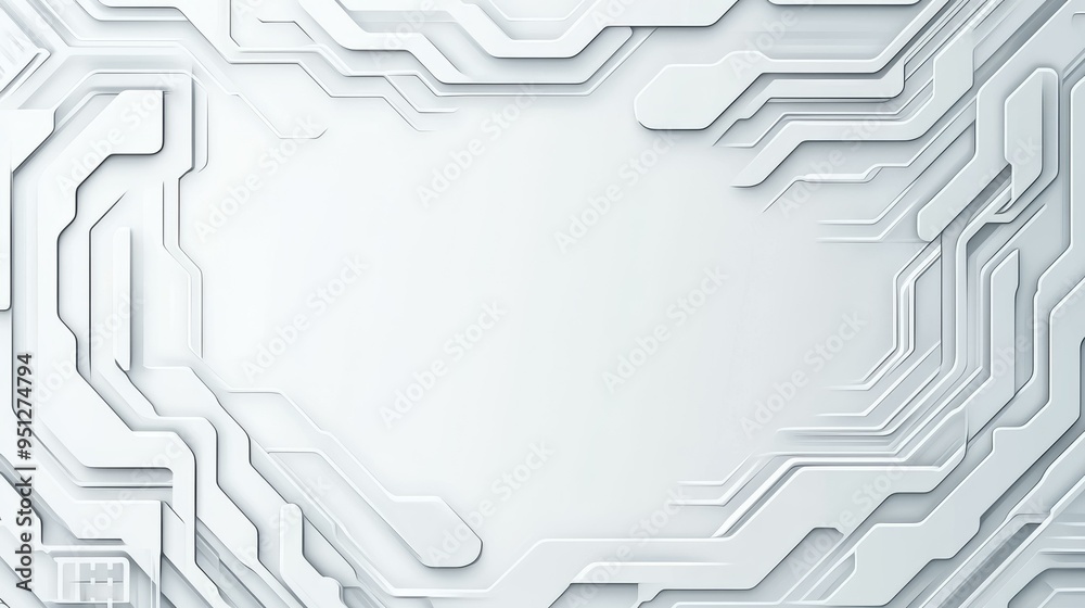 Obraz premium Sleek white and grey backgrounds blend technology with modern architecture for a stunning web layout and eyecatching posters.