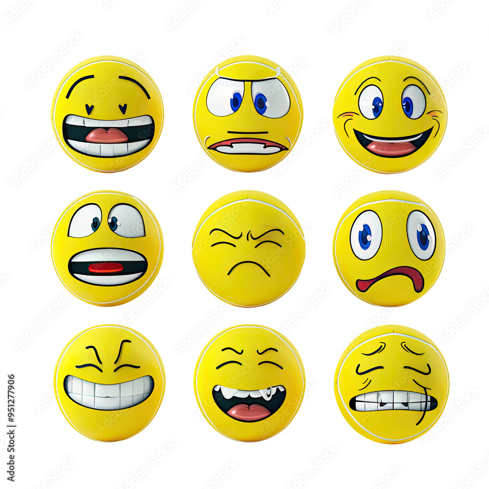 Fototapeta premium Emoji And Emoticon Transparent Backgrounds, Generative AI