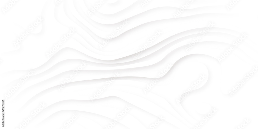 Minimal topography map light element shadow landscape, Background with lines Modern white carve wave line abstract luxury 3d papercut background. Minimal topography map light element shadow landscape, Background with lines Modern white carve wave line abstract luxury 3d papercut background.